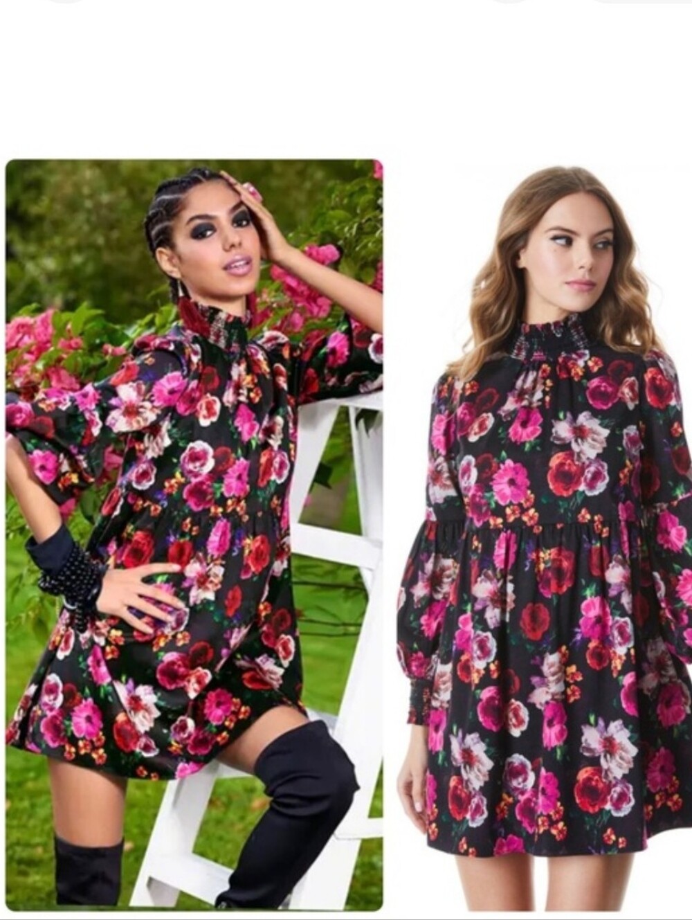 Alice + Oliviia Thea Floral Babydoll Dress